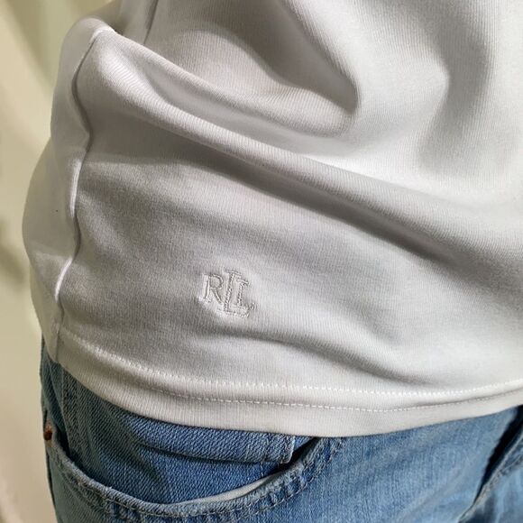 Lauren Ralph Lauren White Cotton T-Shirt - Picture 5 of 11